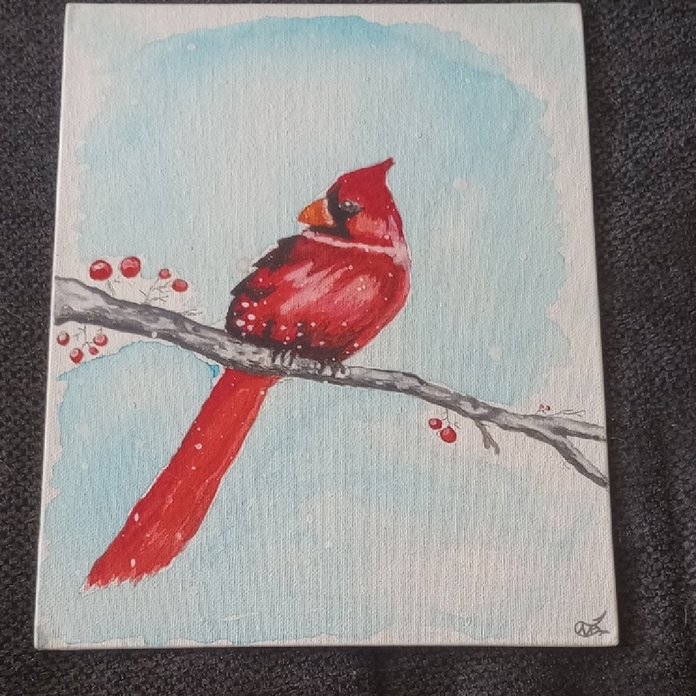 Red Cardinal Bird Canvas Art